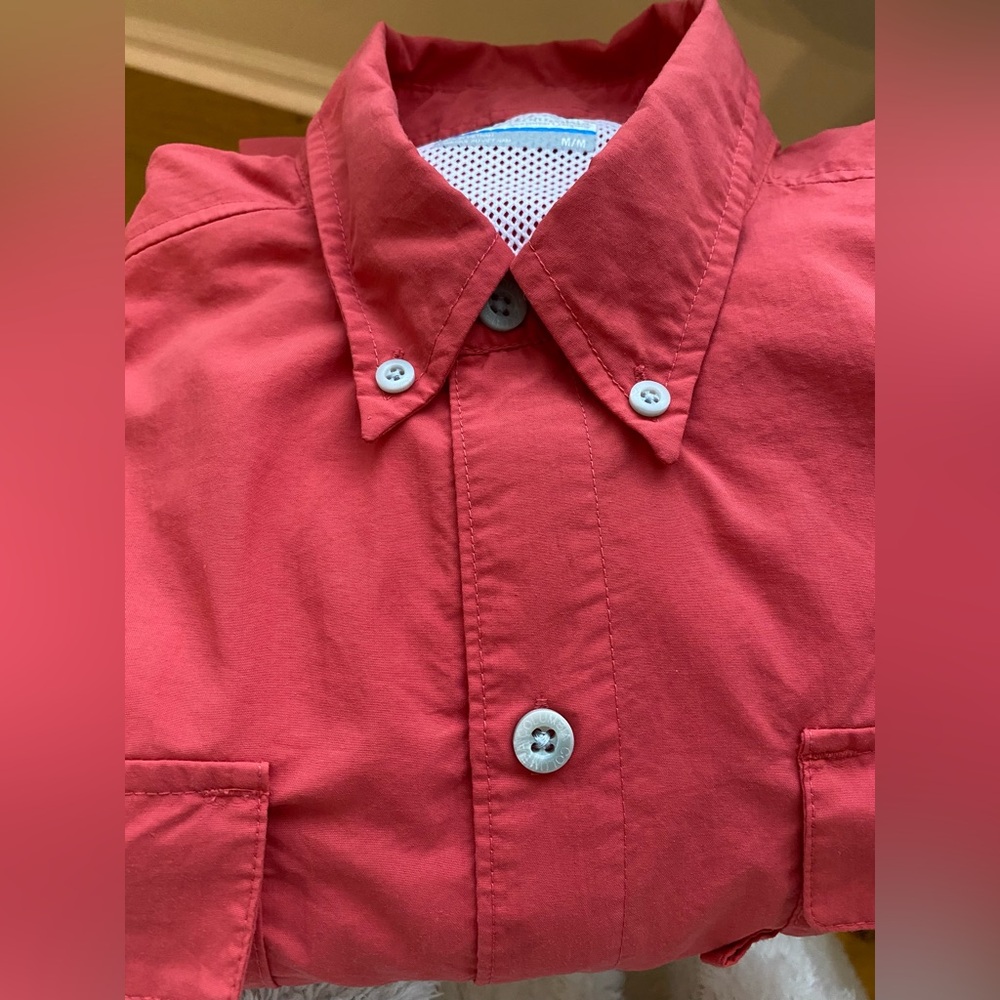 Columbia PFG OmniShade Salmon Button Shirt Medium EUC